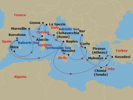 Cruise Itinerary Map