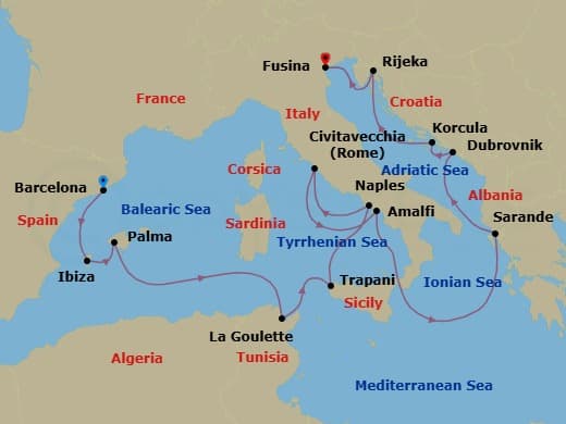 Cruise Itinerary Map