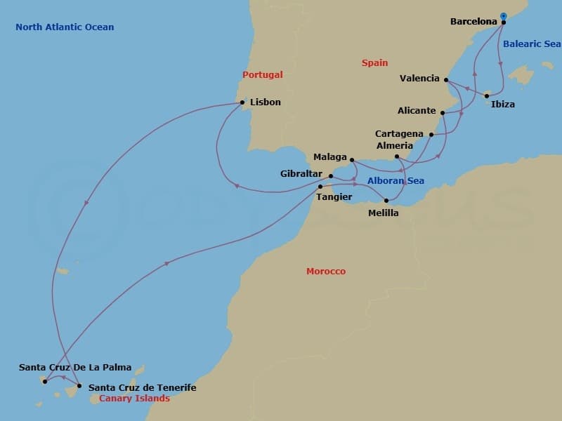 Cruise Itinerary Map