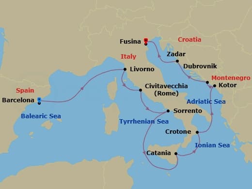 Cruise Itinerary Map
