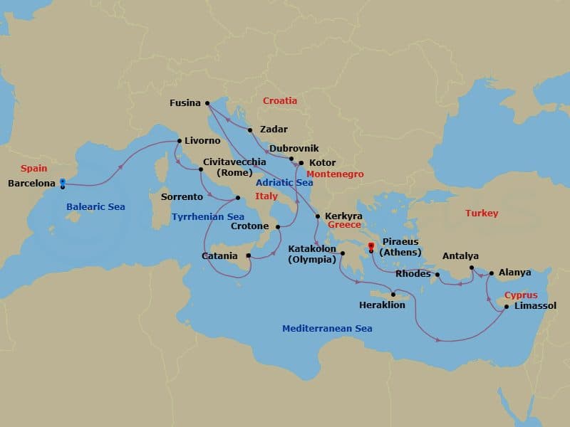 Cruise Itinerary Map