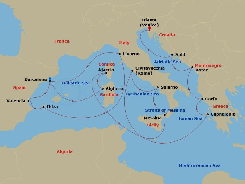 Cruise Itinerary Map