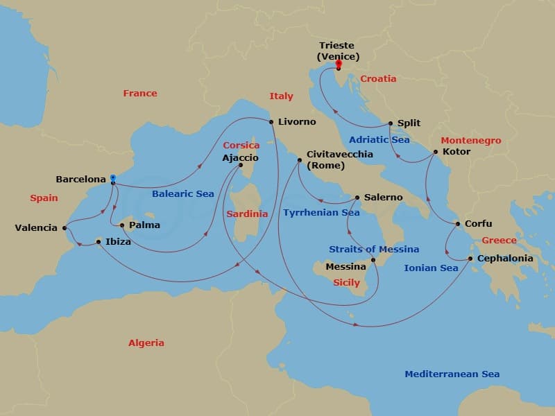 Cruise Itinerary Map