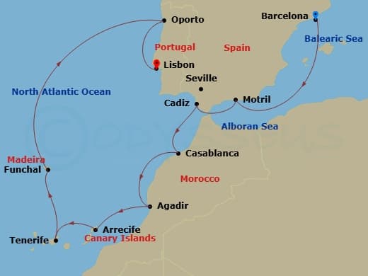 Cruise Itinerary Map