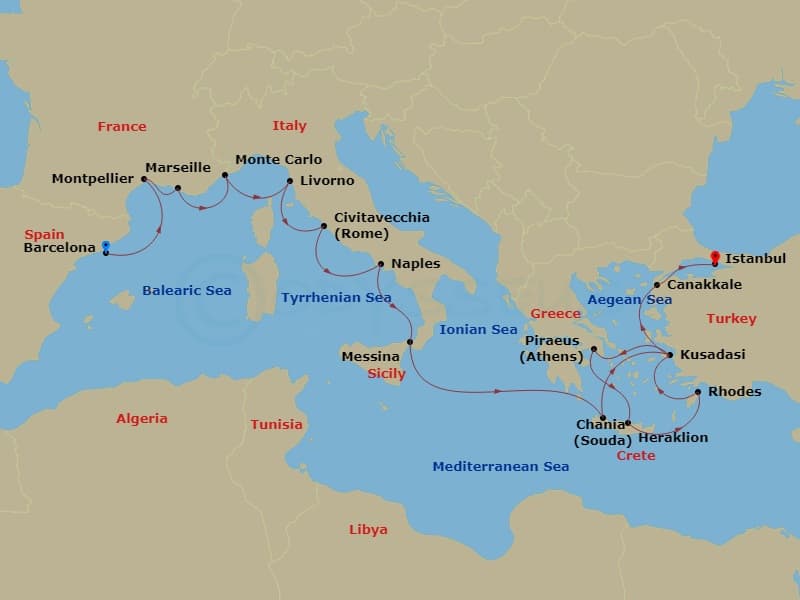 Cruise Itinerary Map