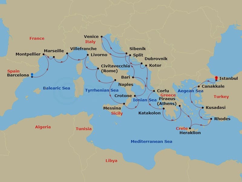 Cruise Itinerary Map