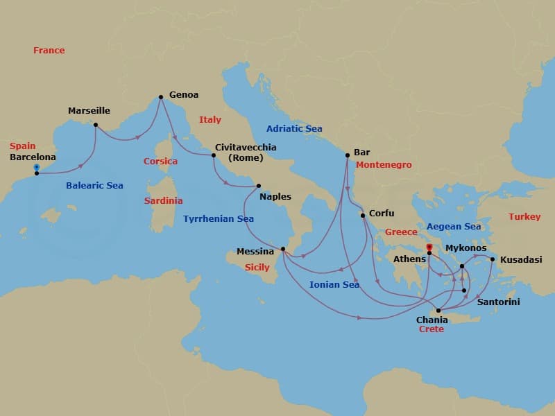 Cruise Itinerary Map