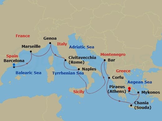 Cruise Itinerary Map