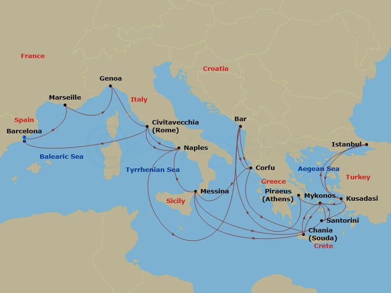 Cruise Itinerary Map
