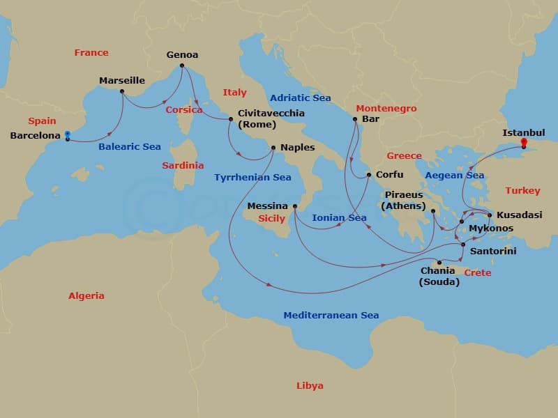 Cruise Itinerary Map