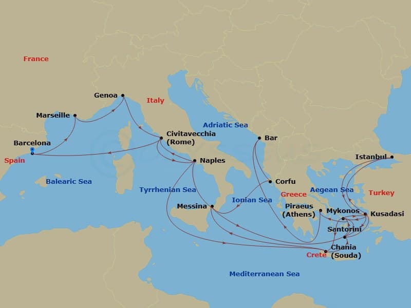 Cruise Itinerary Map
