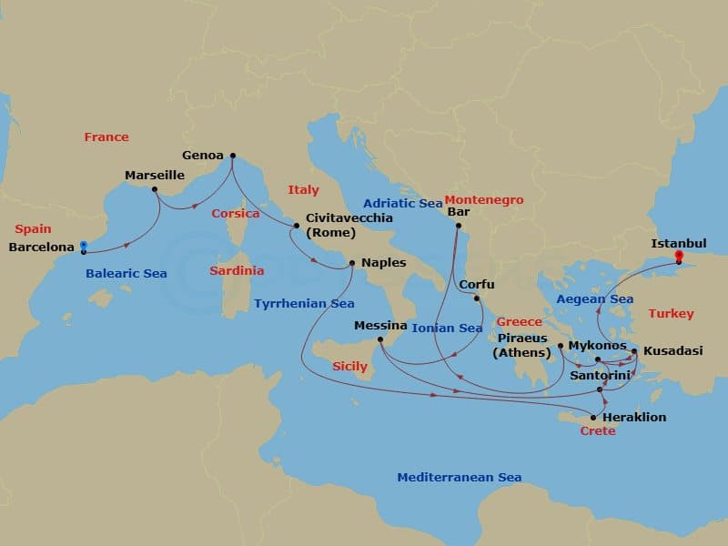 Cruise Itinerary Map