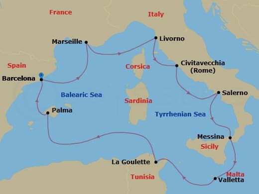 Cruise Itinerary Map