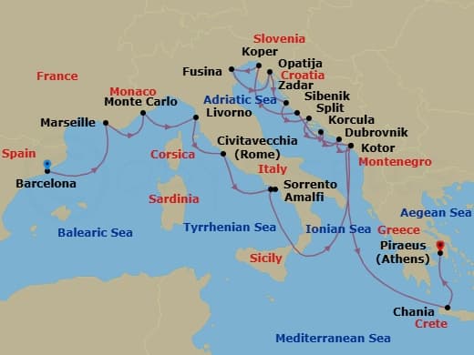 Cruise Itinerary Map