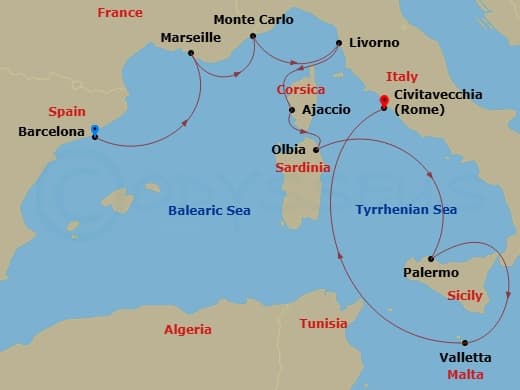 Cruise Itinerary Map