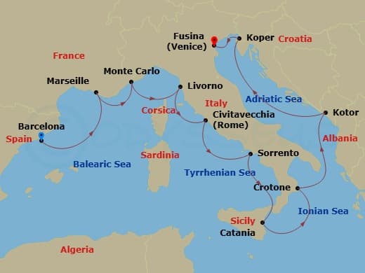 Cruise Itinerary Map