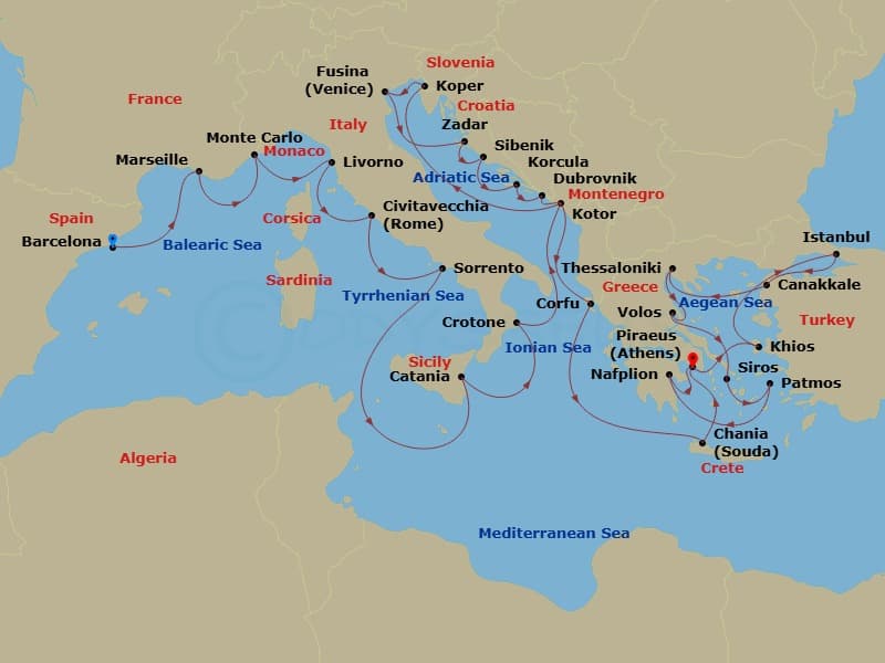 Cruise Itinerary Map