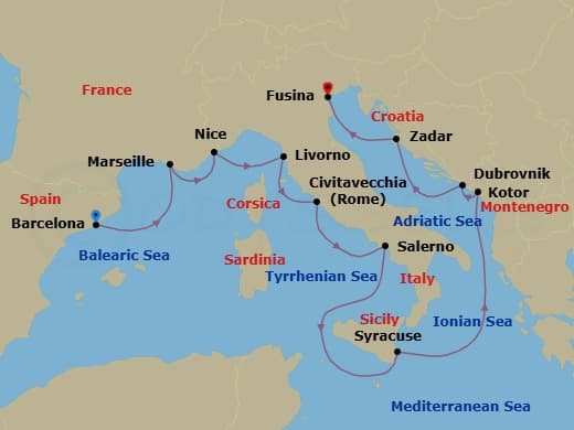 Cruise Itinerary Map