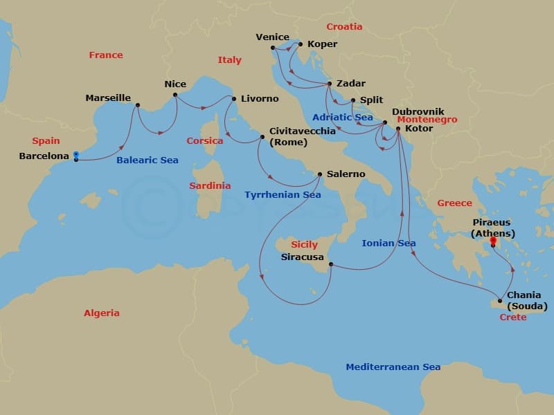 Cruise Itinerary Map