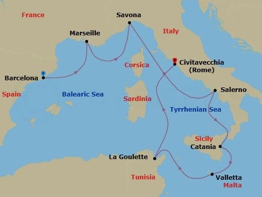 Cruise Itinerary Map
