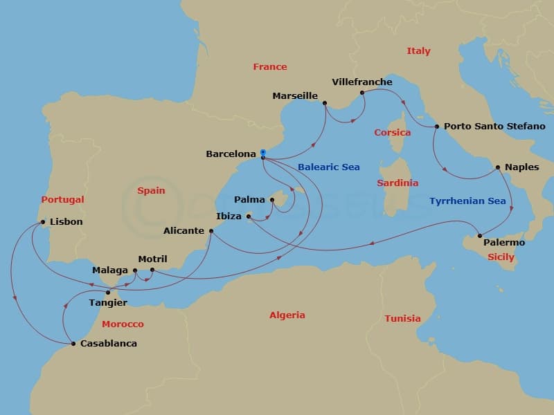 Cruise Itinerary Map