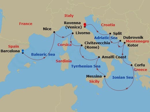 Cruise Itinerary Map