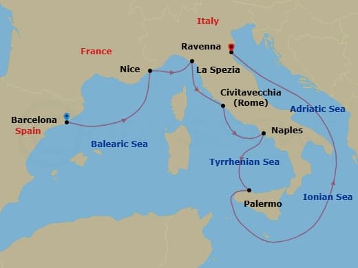 Cruise Itinerary Map