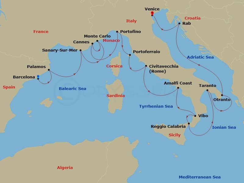 Cruise Itinerary Map