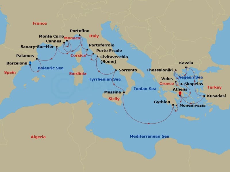 Cruise Itinerary Map