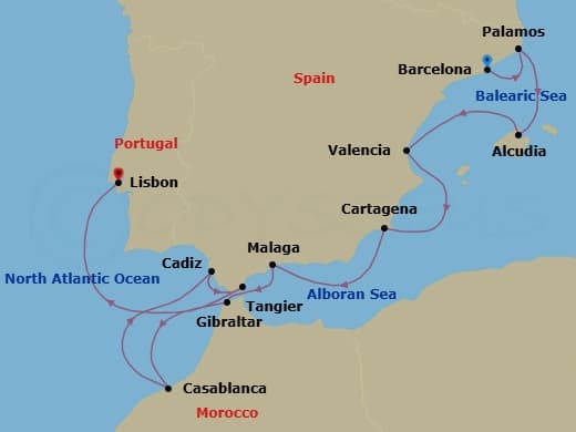 Cruise Itinerary Map