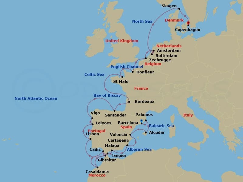 Cruise Itinerary Map