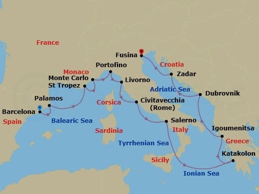 Cruise Itinerary Map