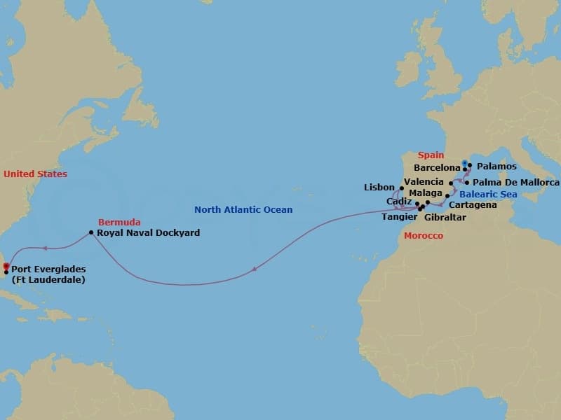 Cruise Itinerary Map