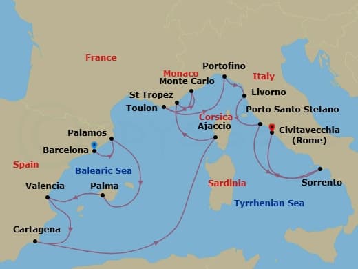 Cruise Itinerary Map