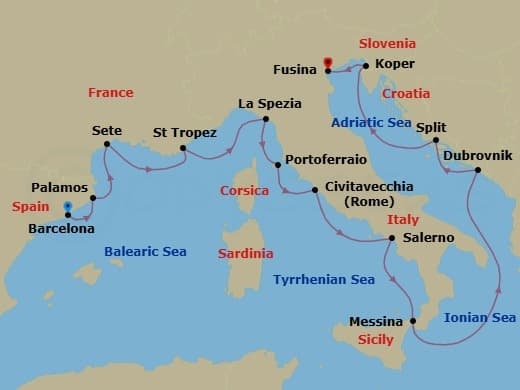 Cruise Itinerary Map