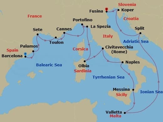 Cruise Itinerary Map