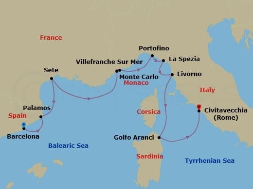 Cruise Itinerary Map