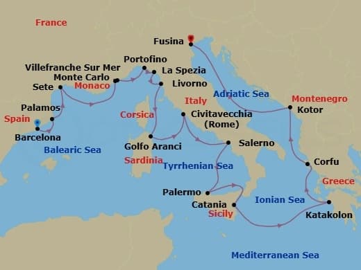 Cruise Itinerary Map