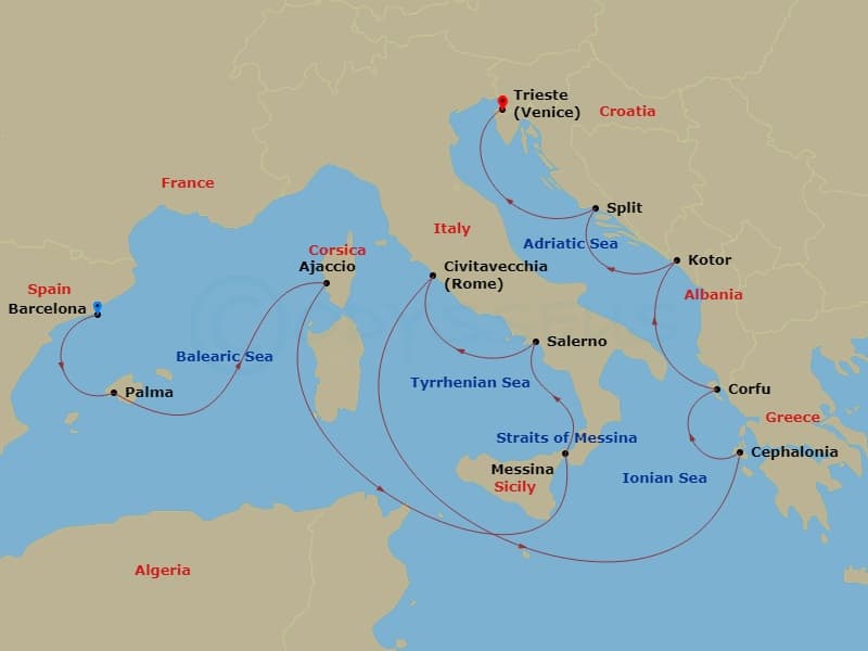Cruise Itinerary Map