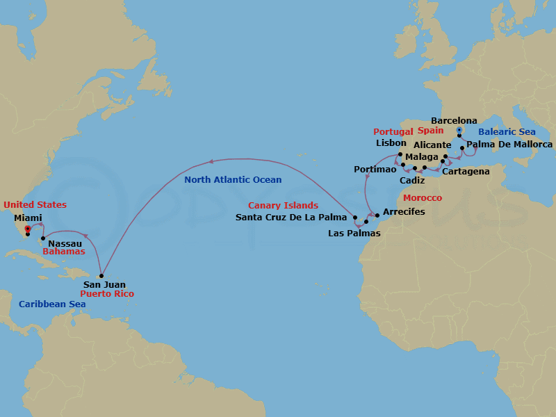 Cruise Itinerary Map