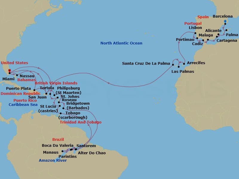 Cruise Itinerary Map