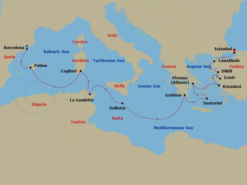 Cruise Itinerary Map