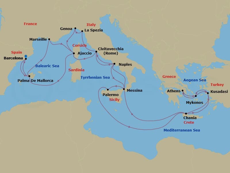 Cruise Itinerary Map