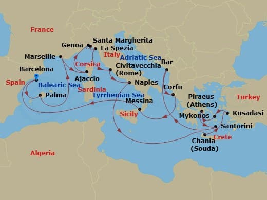 Cruise Itinerary Map