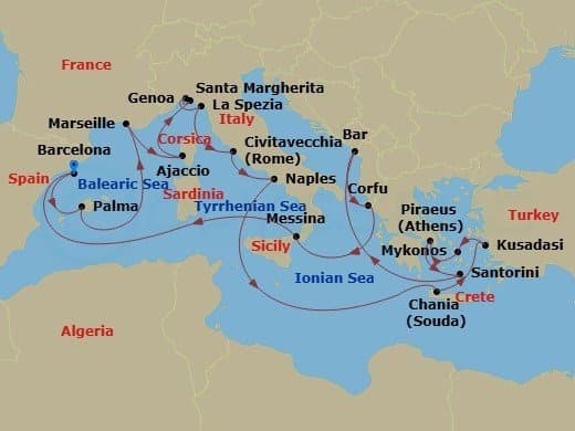 Cruise Itinerary Map