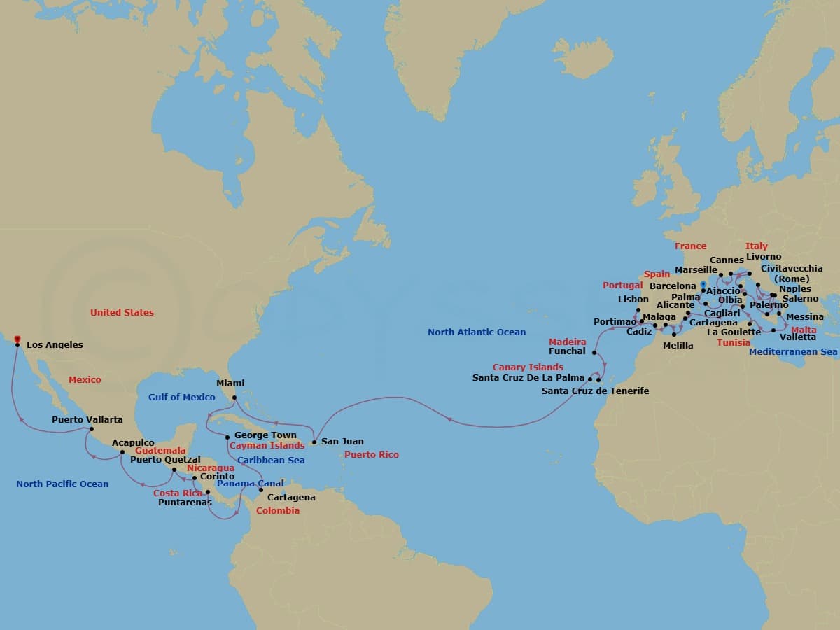 Cruise Itinerary Map