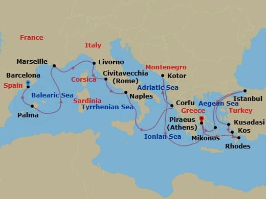 Cruise Itinerary Map