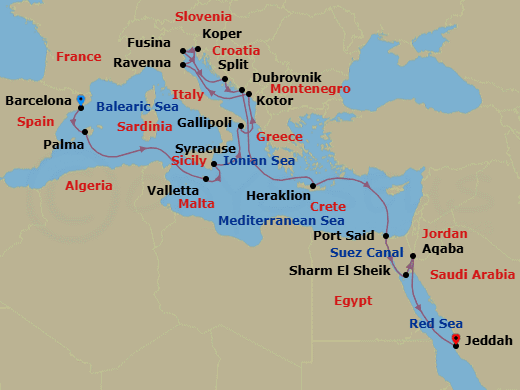 Cruise Itinerary Map
