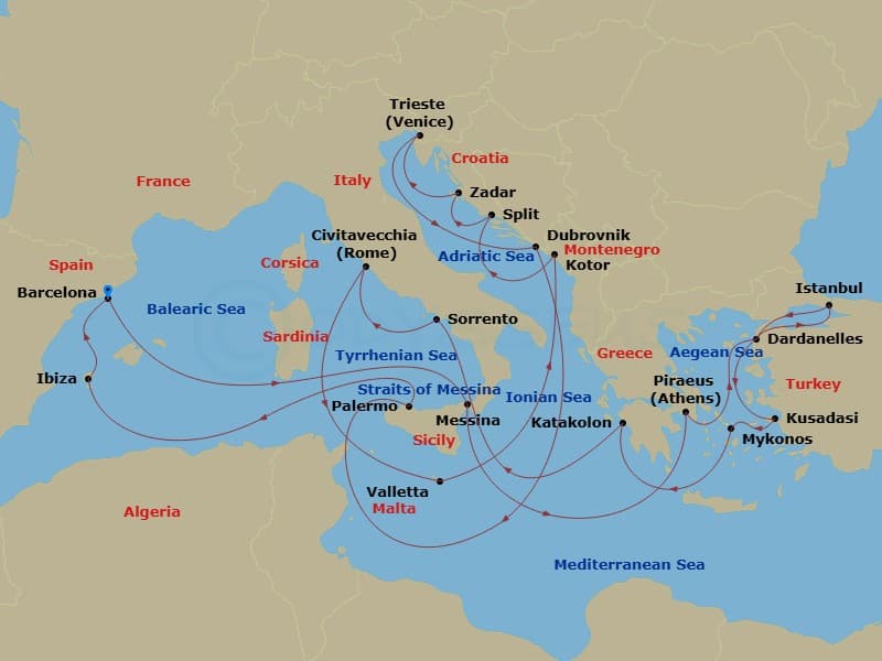 Cruise Itinerary Map