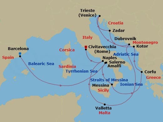 Cruise Itinerary Map